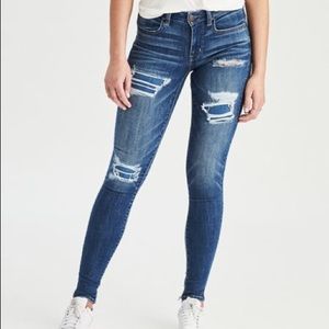 American Eagle patched jeans